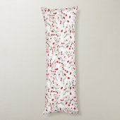 Coussins Longs Oreiller romantique blanc avec fleurs rouges (Dos (Vertical))