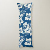 Coussins Longs Oreiller tropical à fleurs bleu et blanc (Dos (Vertical))