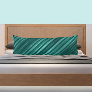 Coussins Longs Oreiller Turquoise à corps vert rayé Regal