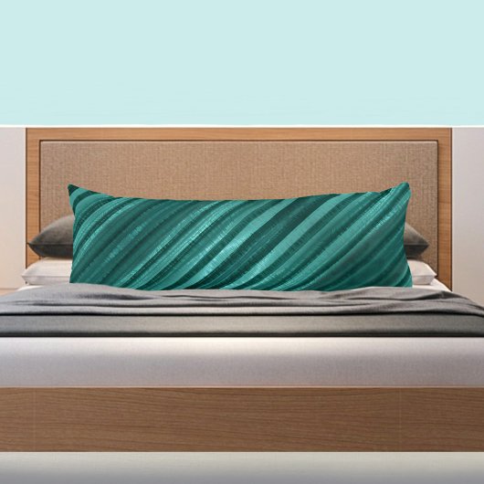 Coussins Longs Oreiller Turquoise à corps vert rayé Regal