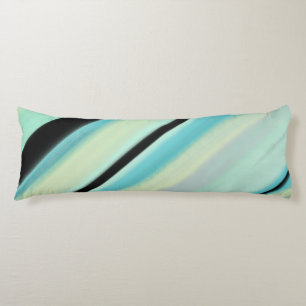 Coussins Longs Oreiller Turquoise Jaune Noir à rayures avec nom p
