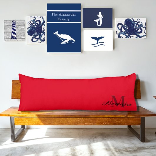 Coussins Longs Oreiller uni rouge vif primaire
