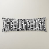 Coussins Longs Oreillers Abstraits de Boho noir et blanc (Dos)