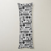 Coussins Longs Oreillers Abstraits de Boho noir et blanc (Dos (Vertical))