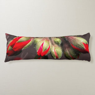 Coussins Longs Oreillers Corps Fleur Rouge Et Foncé