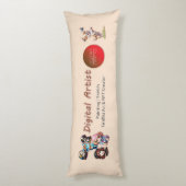 Coussins Longs Oreillers de lit et de corps d'artiste numérique (Dos (Vertical))