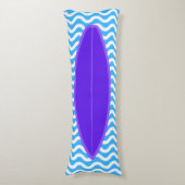 Coussins Longs Oreillers de surf Violet Bleu Vagues (Devant (Vertical))
