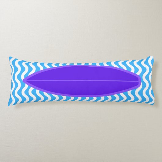 Coussins Longs Oreillers de surf Violet Bleu Vagues (Devant)