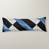 Coussins Longs Oreillers en marbre bleu/gris (Dos)