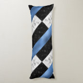 Coussins Longs Oreillers en marbre bleu/gris (Dos (Vertical))