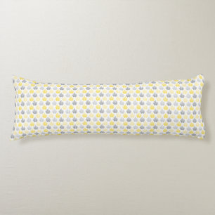 Coussins Longs Oreillers Motif Jaune et Gris pour le corps