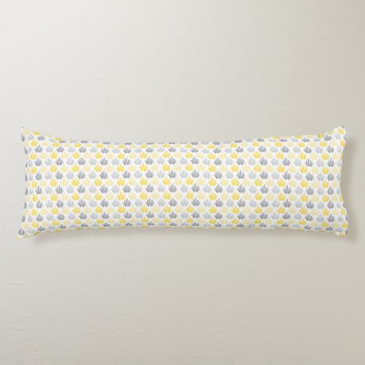 Coussins Longs Oreillers Motif Jaune et Gris pour le corps (Devant)
