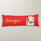 Coussins Longs Oriental Lucky Cat Nom personnalisé (Dos)