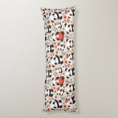 Coussins Longs Ours et fleurs de panda mignons (Dos (Vertical))