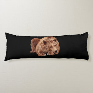 COUSSINS LONGS OURS GRIZZLY COUCHER CORPS COUCHER PILLOW