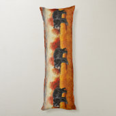 Coussins Longs Ours noir en forêt d'automne (Dos (Vertical))