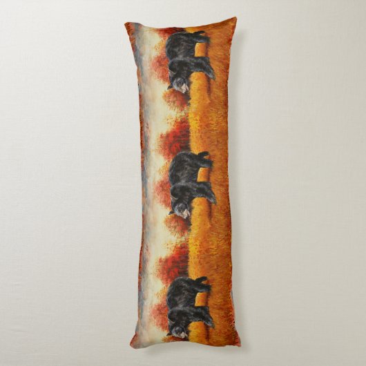 Coussins Longs Ours noir en forêt d'automne (Dos (Vertical))