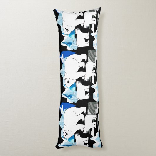 Coussins Longs Ours polaire mou (Dos (Vertical))