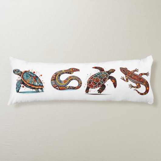 Coussins Longs Outback Earth Spirits, art autochtone (Devant)