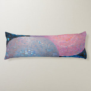 Coussins Longs Ovales opulents : Tons de bleu et de rose en Abstr