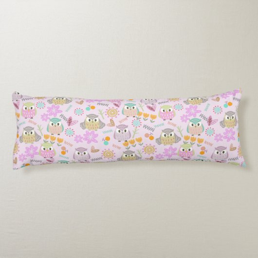 Coussins Longs Owl Pastel Pink (Dos)