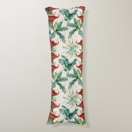 Coussins Longs Pagode intemporelle Bois Corail Botanique (Devant (Vertical))
