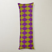Coussins Longs Pailleté de diamant or et violet (Dos (Vertical))