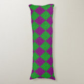 Coussins Longs Paillettes de diamant violet et vert (Devant (Vertical))
