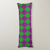 Coussins Longs Paillettes de diamant violet et vert (Dos (Vertical))