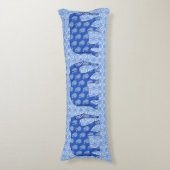 Coussins Longs Paisley éléphant - bleu cobalt et blanc (Devant (Vertical))