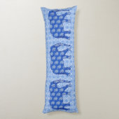 Coussins Longs Paisley éléphant - bleu cobalt et blanc (Dos (Vertical))