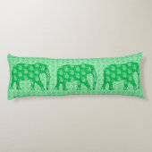 Coussins Longs Paisley éléphant - Jade vert et blanc (Dos)