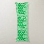 Coussins Longs Paisley éléphant - Jade vert et blanc (Devant (Vertical))