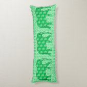 Coussins Longs Paisley éléphant - Jade vert et blanc (Dos (Vertical))