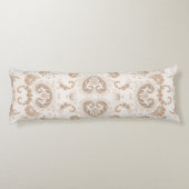 Coussins Longs Paisley en beige esthétique moderne Tan Brown (Dos)