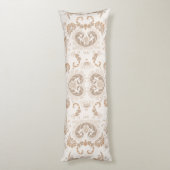 Coussins Longs Paisley en beige esthétique moderne Tan Brown (Dos (Vertical))