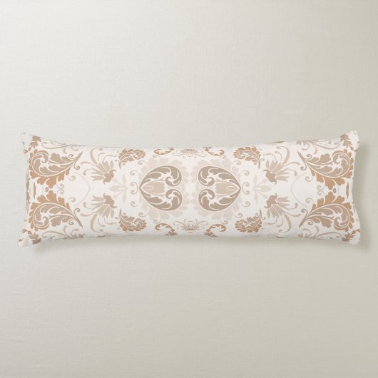 Coussins Longs Paisley en beige esthétique moderne Tan Brown (Devant)
