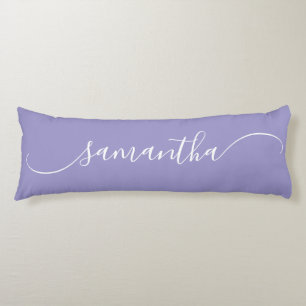 Coussins Longs Pale Violet Blanc Classé Courbé Lavage Signature