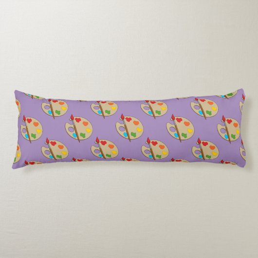 Coussins Longs Palette d'artiste avec pinceau (Devant)