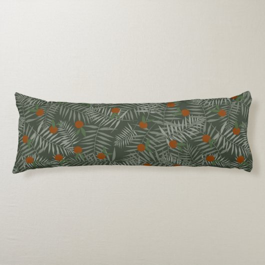 Coussins Longs Palm Feuilles & Oranges (Devant)