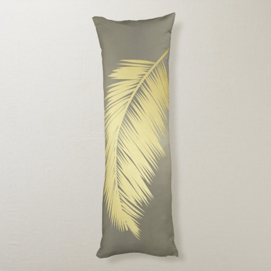 Coussins Longs Palm Tropical d'or feuille (Dos (Vertical))
