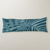 Coussins Longs palme & feuille tropicale abstrait en gris vert bl (Dos)