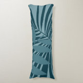 Coussins Longs palme & feuille tropicale abstrait en gris vert bl (Devant (Vertical))
