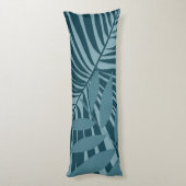 Coussins Longs palme & feuille tropicale abstrait en gris vert bl (Dos (Vertical))
