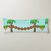 Coussins Longs Palmiers de jeu vidéo vintage. (Devant)
