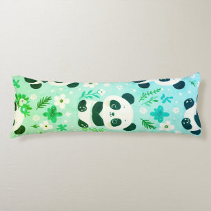 Coussins Longs Panda Bear Motif Vert Imprimer