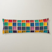 Coussins Longs Panneau de grille géométrique coloré (Dos)