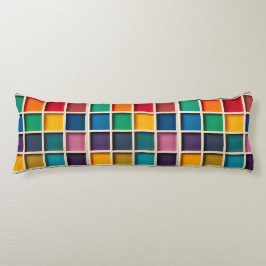 Coussins Longs Panneau de grille géométrique coloré (Devant)