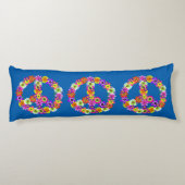 Coussins Longs Panneau de paix Floral en bleu foncé (Dos)