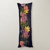 Coussins Longs Panneau rouge rose et jaune de fleurs d'aster (Dos (Vertical))